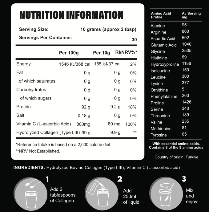 Halal Collagen Powder (Peptides + Vitamin C)
